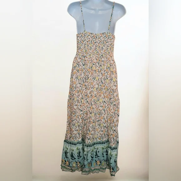 Angashion Womens Spaggetti Strap Boho Summer Long Flowy Maxi Dress Sundress SM - Picture 2 of 13